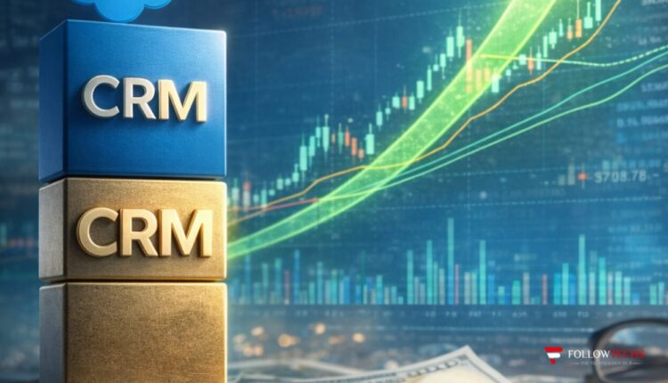 CRM stock price prediction 2026 concept showing rising financial chart and growth trend for Salesforce (NYSE: CRM)